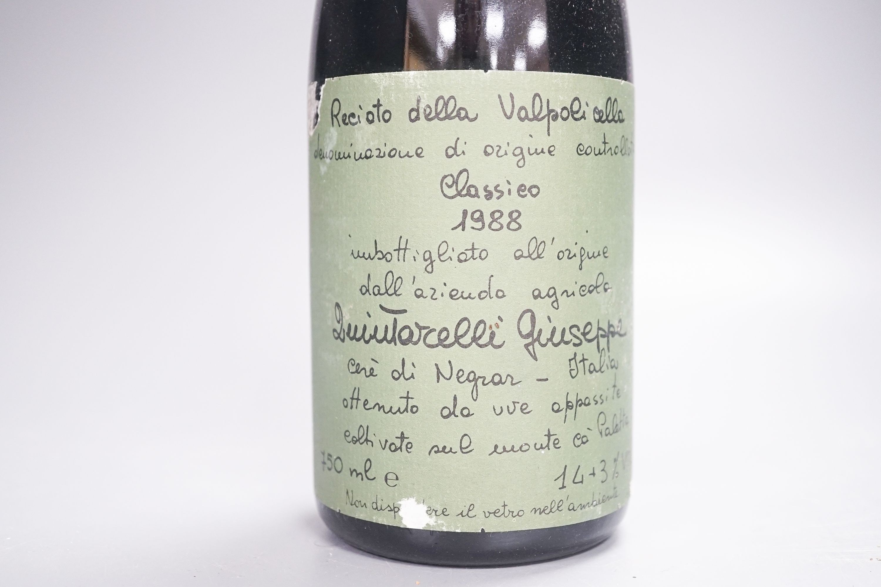 9 Bottles of 1988 Giuseppe Quintarelli Recioto della Valpolicella Classico